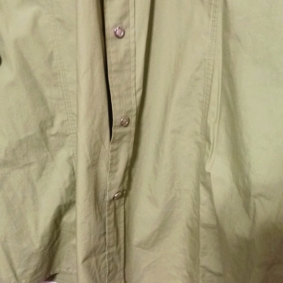 Rocawear Olive Green Mens XL Button down Shirt / Jacket Snaps to shorten sleeve - Picture 2 of 7
